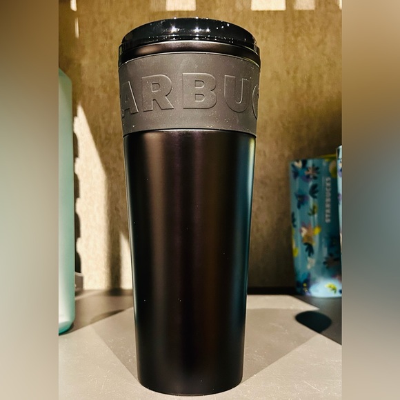 Starbucks New 2023 Matt Black Stainless Steel Rubber Grip Cold Brew Cup Tumbler - Picture 5 of 11